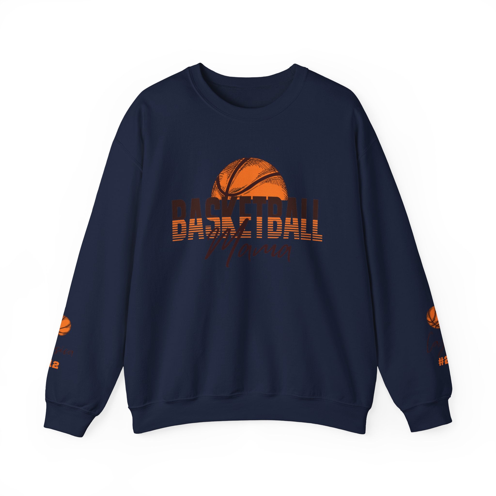 Basketball Mama Sweatshirt with Personalized Sleeves