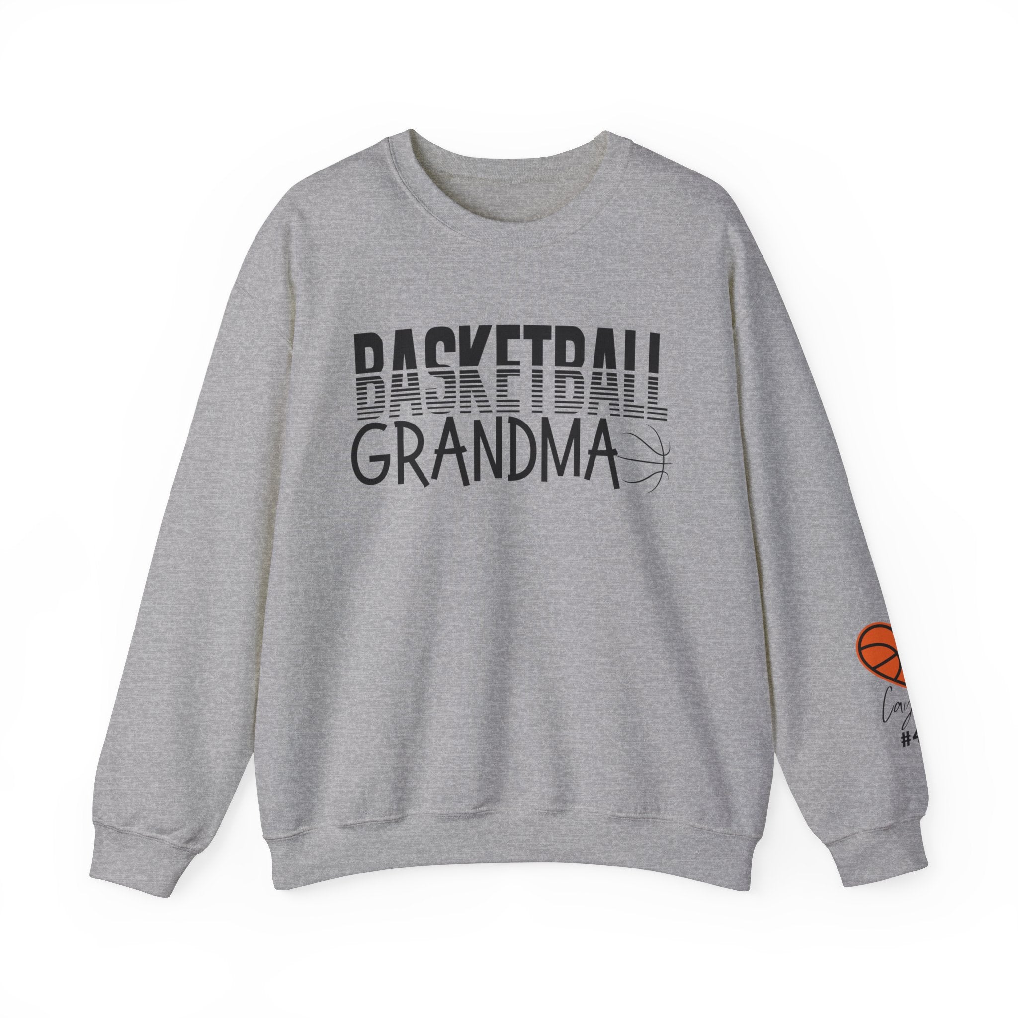 Basketball Grandma Sweatshirt with Personalized Sleeve | Basketball Grandma Shirt