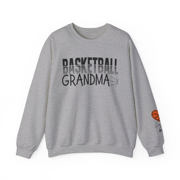 Basketball Grandma Sweatshirt with Personalized Sleeve | Basketball Grandma Shirt