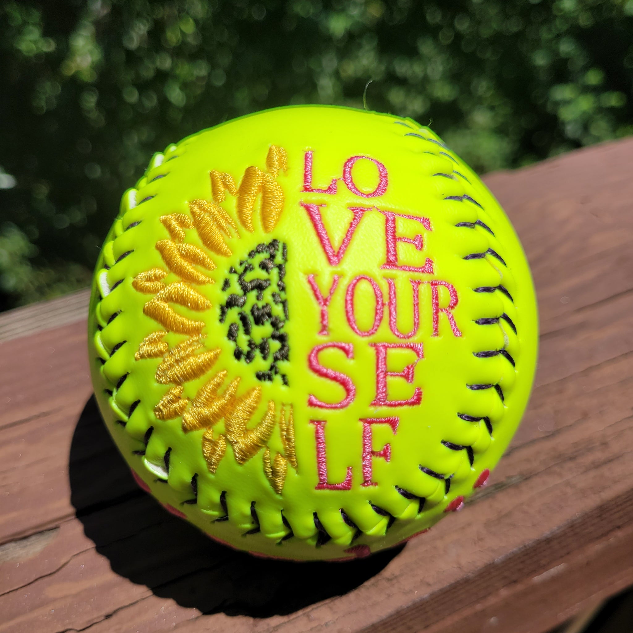 Love Yourself Personalized Embroidered Softball