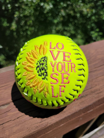 Love Yourself Personalized Embroidered Softball