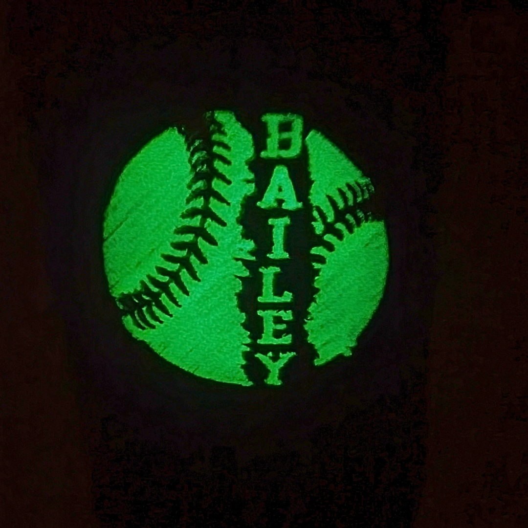 Personalized Glow in The Dark Softball Towel