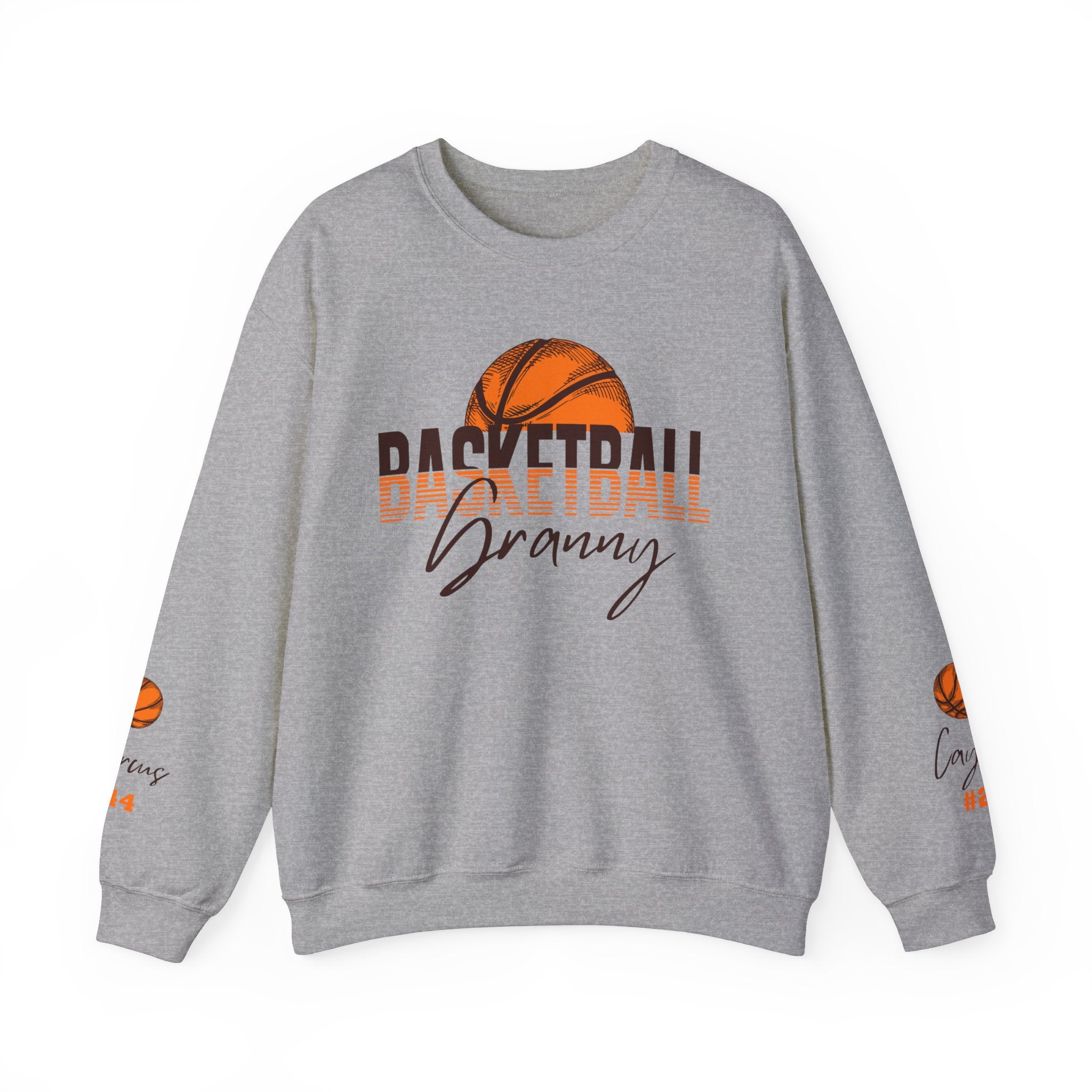 Basketball Granny Sweatshirt with Personalized Sleeves