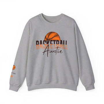 Basketball Auntie Sweatshirt with Personalized Sleeves