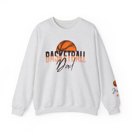 Basketball Dad Sweatshirt with Personalized Sleeves