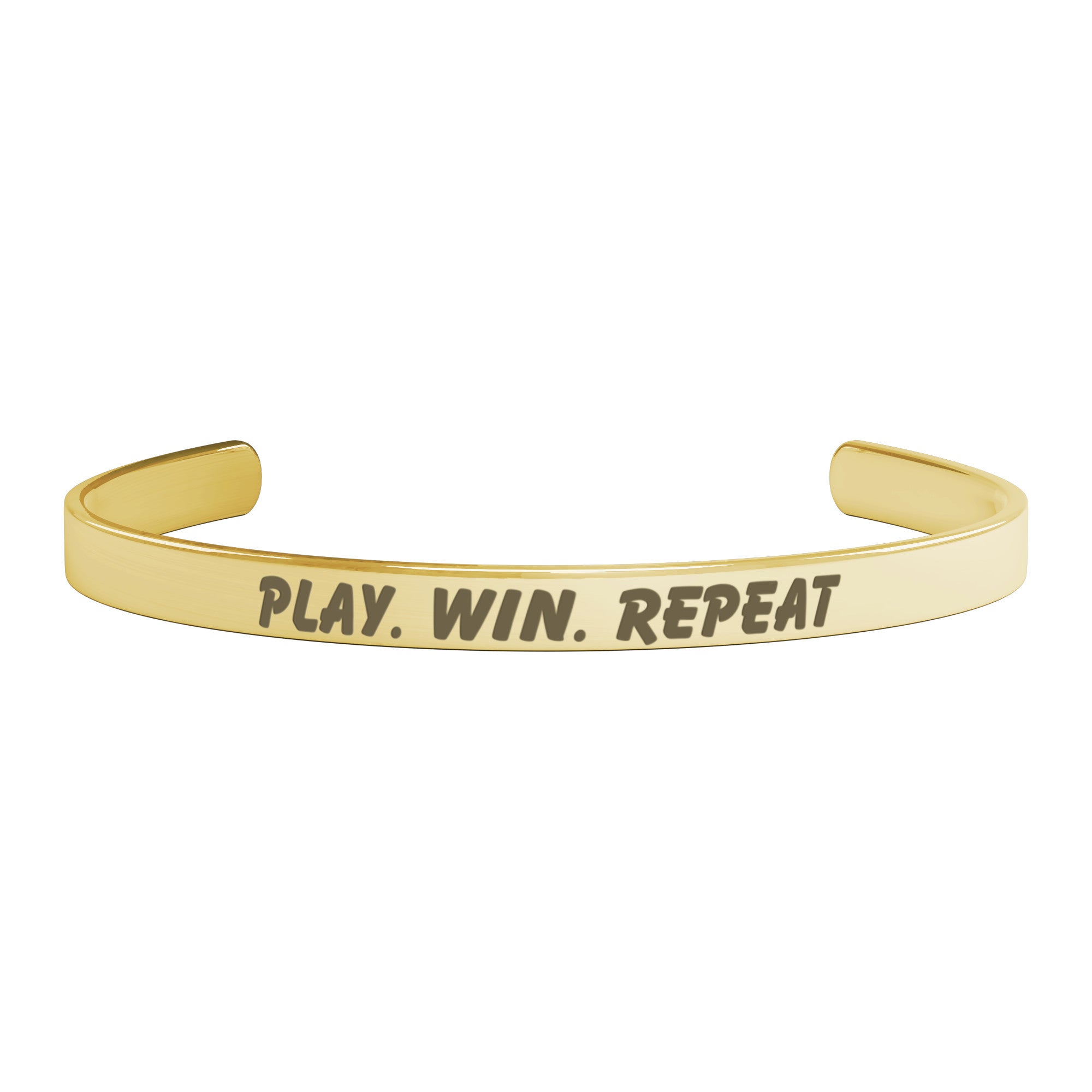 Personalized Play. Win. Repeat. Softball Cuff Bracelet
