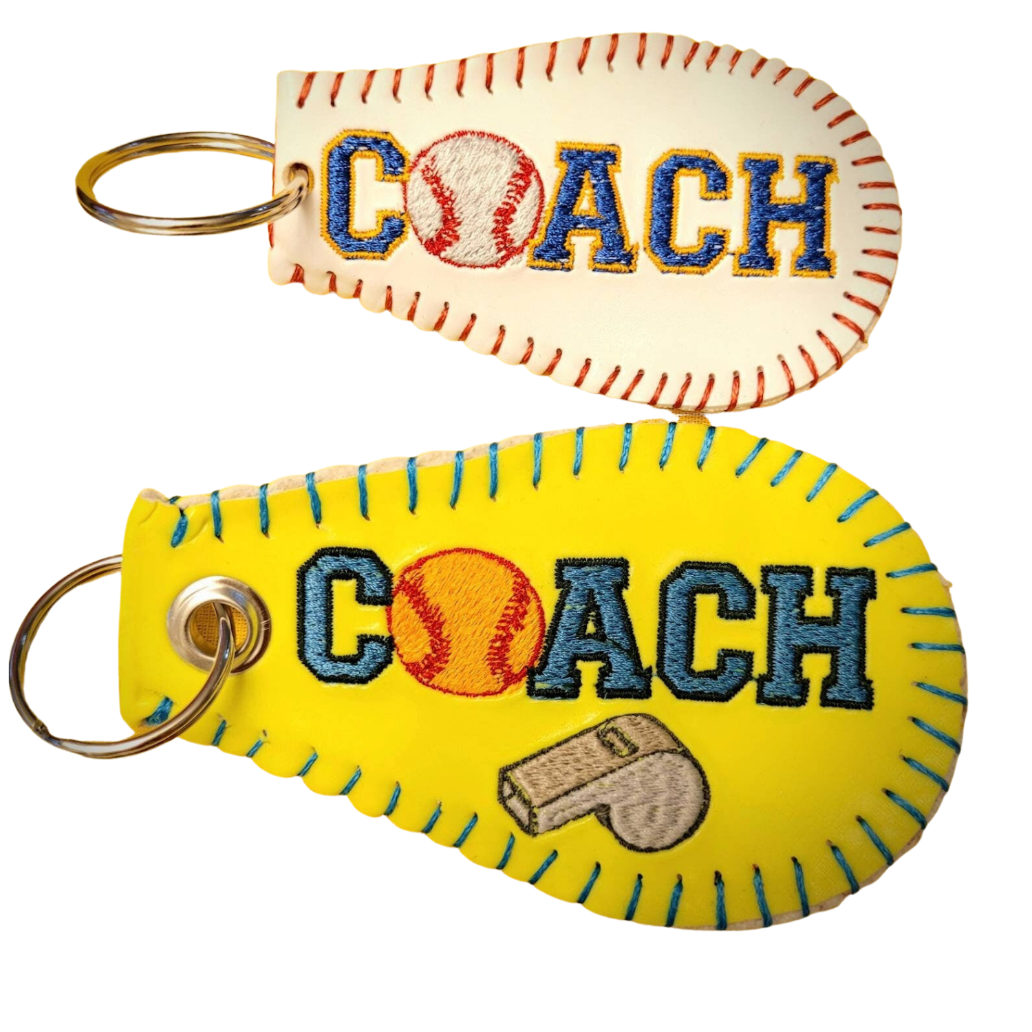 Personalized Embroidered Coach Keychain