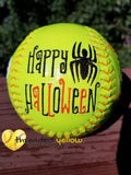 Personalized Halloween Embroidered Softball - Softball Gifts 
