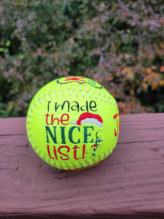 Merry Christmas Personalized Embroidered Softball